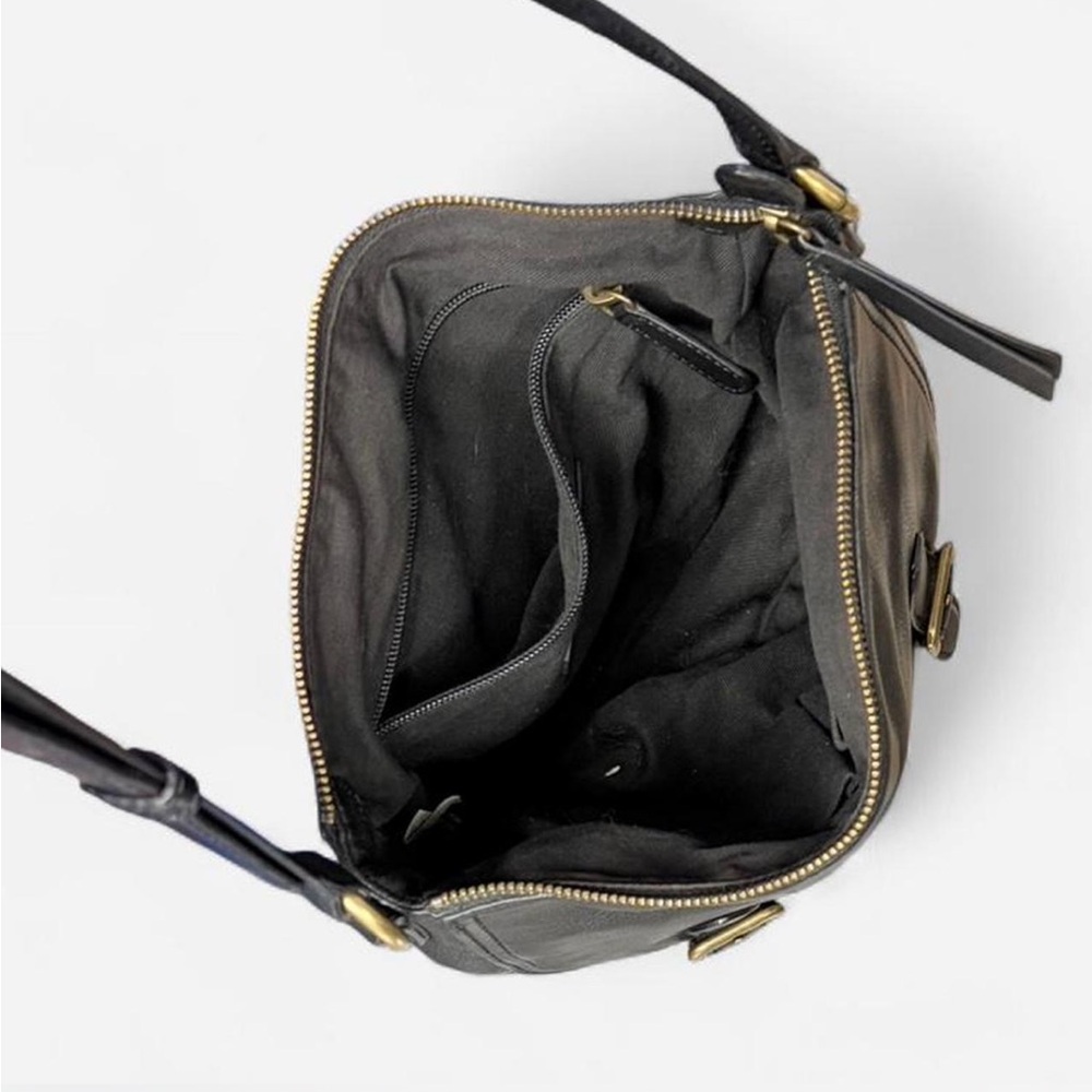 Frye Black Leather Crossbody Bag with Gold Buckles - Picture 7 of 12